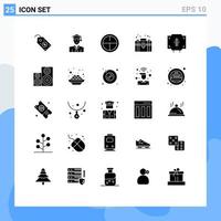 25 Thematic Vector Solid Glyphs and Editable Symbols of form disease army private equity Editable Vector Design Elements