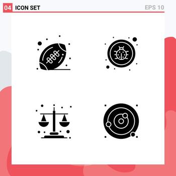 Set of Modern UI Icons Symbols Signs for american equality bug virus orbit Editable Vector Design Elements
