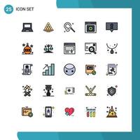 25 iconos creativos signos y símbolos modernos de la interfaz limpios cogollos de limpieza indios elementos de diseño vectorial editables vector