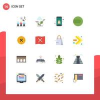 Pack of 16 Modern Flat Colors Signs and Symbols for Web Print Media such as cross sport technology match online app Editable Pack of Creative Vector Design Elements