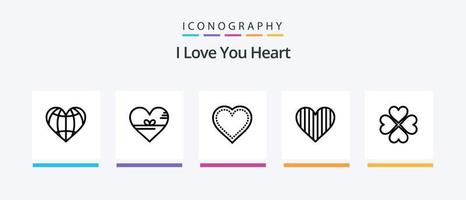 paquete de iconos de la línea del corazón 5 que incluye el favorito. corazón. como. como. cambiar. diseño de iconos creativos vector