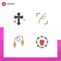 4 Creative Icons Modern Signs and Symbols of celebration jump rope twitter social computing Editable Vector Design Elements