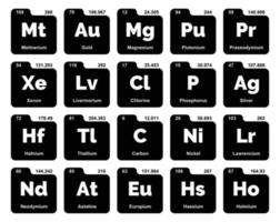 20 Preiodic table of the elements Icon Pack Design vector