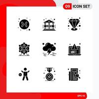 9 Universal Solid Glyphs Set for Web and Mobile Applications development storm value able insurance canada Editable Vector Design Elements