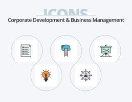 Corporate Development And Business Management Line Filled Icon Pack 5 Icon Design. human. abilities. human. skills. profile vector