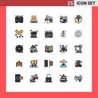 Modern Set of 25 Filled line Flat Colors and symbols such as check screen achievement lock place Editable Vector Design Elements