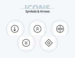 Symbols and Arrows Line Icon Pack 5 Icon Design. arrow. enlarge. magic. circle. symbols vector