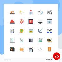 User Interface Pack of 25 Basic Flat Colors of security internet of things pin camera person Editable Vector Design Elements