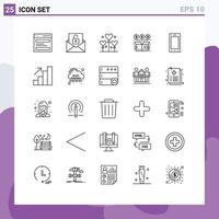 Universal Icon Symbols Group of 25 Modern Lines of online exchange unlock buy valentine Editable Vector Design Elements