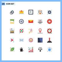 Group of 25 Flat Colors Signs and Symbols for texting chatting time hardware computer Editable Vector Design Elements