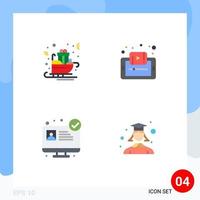 Pack of 4 creative Flat Icons of carriage smartphone sled e hospital website Editable Vector Design Elements