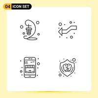 Line Pack of 4 Universal Symbols of lantern buy lamp intersect online shop Editable Vector Design Elements