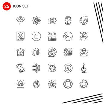 25 Universal Lines Set for Web and Mobile Applications server graph steering the boat database web Editable Vector Design Elements