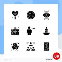 9 Creative Icons Modern Signs and Symbols of avatar hobbies infrastructure bag eye Editable Vector Design Elements