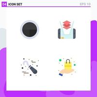 Group of 4 Modern Flat Icons Set for army stomatology soldier technology present Editable Vector Design Elements