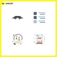 User Interface Pack of 4 Basic Flat Icons of moustache view male details donation Editable Vector Design Elements