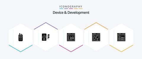 Device And Development 25 Glyph icon pack including louck. browser. internet . education. web vector