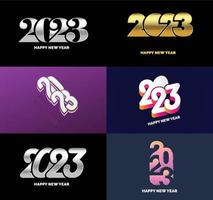 Big Set of 2023 Happy New Year logo text design 2023 number design template vector