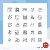 25 Universal Line Signs Symbols of mission human hardware toy duck Editable Vector Design Elements