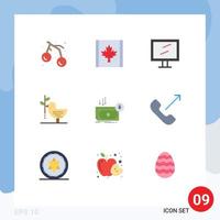 Universal Icon Symbols Group of 9 Modern Flat Colors of cut business display pacifism friendship Editable Vector Design Elements