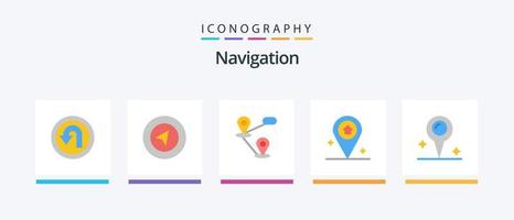 paquete de iconos de 5 planos de navegación que incluye . marcador. localización. localización. casa. diseño de iconos creativos vector