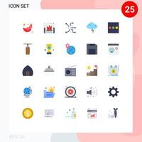 Group of 25 Modern Flat Colors Set for menu weather data lightning connect Editable Vector Design Elements