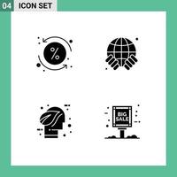 Modern Set of Solid Glyphs Pictograph of costs ecology transaction world green Editable Vector Design Elements