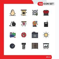 conjunto de 16 iconos de interfaz de usuario modernos signos de símbolos para transporte de tarjetas wifi antiguo imperio elementos de diseño de vectores creativos editables