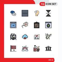 16 Creative Icons Modern Signs and Symbols of arrow mirror account flip profile Editable Creative Vector Design Elements