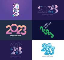 Big Collection of 2023 Happy New Year symbols Cover of business diary for 2023 with wishes vector