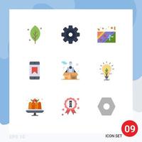 Modern Set of 9 Flat Colors and symbols such as startup force box business award Editable Vector Design Elements