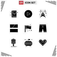 conjunto de 9 iconos de interfaz de usuario modernos signos de símbolos para accesorios banderas de edición global congreso elementos de diseño vectorial editables vector