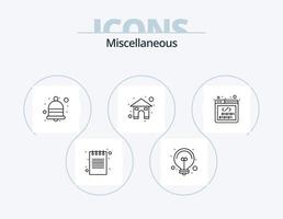 Miscellaneous Line Icon Pack 5 Icon Design. chart. bookmark. menu. apps vector