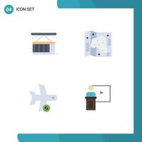4 Creative Icons Modern Signs and Symbols of box plane city life park transport Editable Vector Design Elements