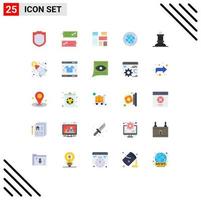 Stock Vector Icon Pack of 25 Line Signs and Symbols for chess think native big world Editable Vector Design Elements