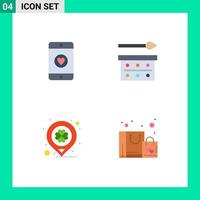 4 User Interface Flat Icon Pack of modern Signs and Symbols of mobile festival eye makeup eye shadow marker Editable Vector Design Elements