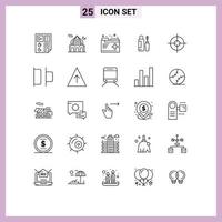 Modern Set of 25 Lines Pictograph of bottle shade moon maskara medical Editable Vector Design Elements