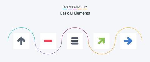 Basic Ui Elements Flat 5 Icon Pack Including right. forward. list. arrow. up vector