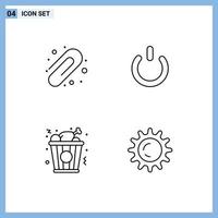 Line Pack of 4 Universal Symbols of back to school chicken button power day Editable Vector Design Elements