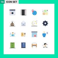 Set of 16 Modern UI Icons Symbols Signs for mail lab green global incense baby Editable Pack of Creative Vector Design Elements