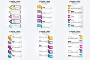 ilustración vectorial infografía conjunto de diseño plano para folleto publicitario y revista vector