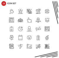 25 Universal Line Signs Symbols of user communication funnel chat development Editable Vector Design Elements