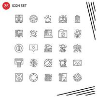 Group of 25 Lines Signs and Symbols for mug writer clean storytelling organic Editable Vector Design Elements