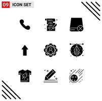 Set of 9 Modern UI Icons Symbols Signs for abilities up computers arrows hardware Editable Vector Design Elements