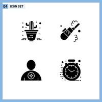 Pictogram Set of Simple Solid Glyphs of cactus booked cleaner pipe human Editable Vector Design Elements