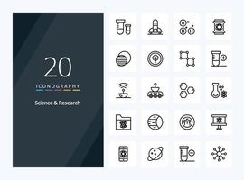 20 Science Outline icon for presentation vector