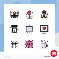 9 Creative Icons Modern Signs and Symbols of deck toilet man shower bathroom Editable Vector Design Elements