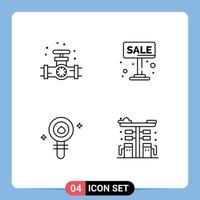 4 Creative Icons Modern Signs and Symbols of gauge biochemistry plumbing board cell Editable Vector Design Elements