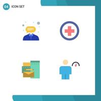 Pack of 4 creative Flat Icons of consultant branding support plus corporate Editable Vector Design Elements