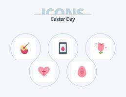 Easter Flat Icon Pack 5 Icon Design. easter. egg. brush. cell. mobile vector